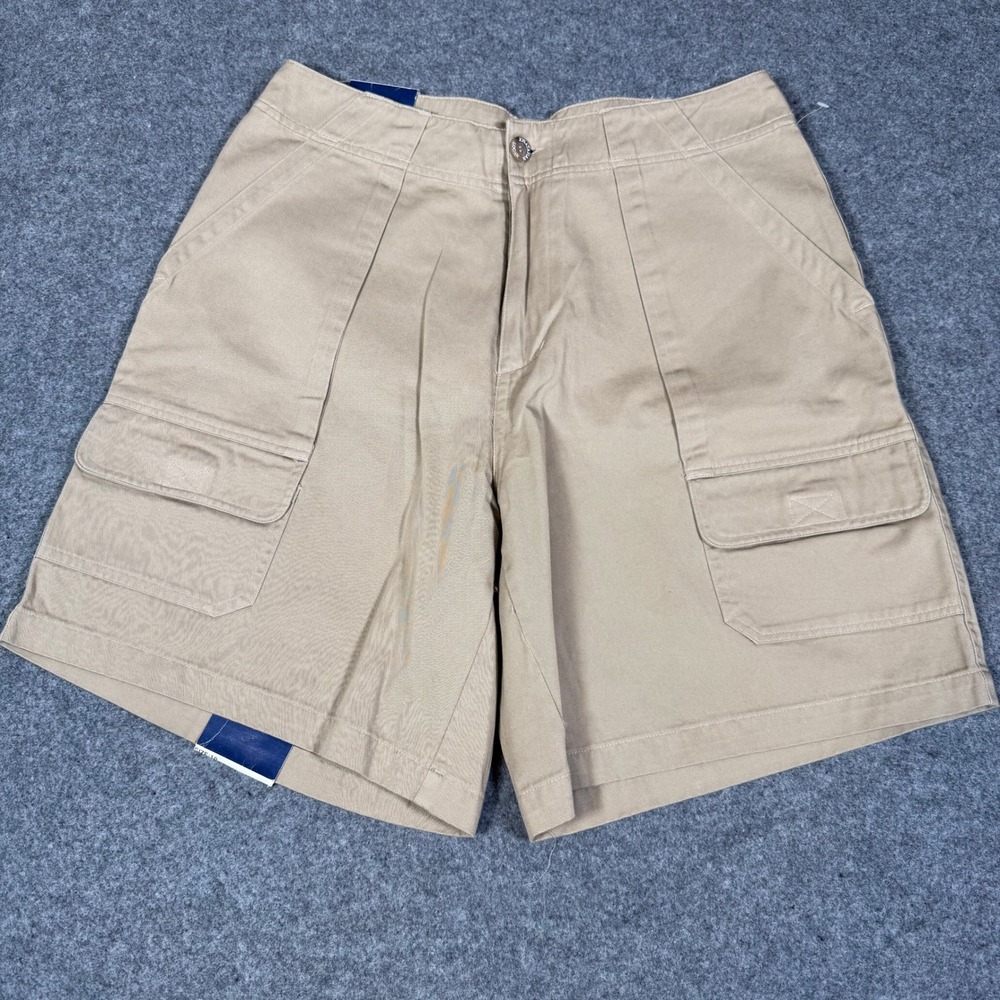 Jonathan Logan Womens Khaki Cargo Shorts Size 10 High Rise Cotton Pleated 2212X